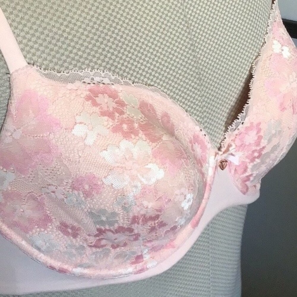 32DDD VICTORIA'S SECRET Womens Pink Lace Lined Underwire Back Closure Demi Bra - Picture 11 of 14